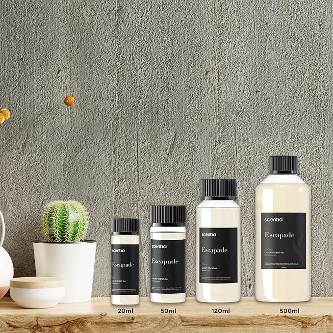 Scentia Diffuser Oil Inspired by R.itz Carl.ton Hotel - 120 mL 4.06 fl oz - Essential Oil Botanical Jasmine, Bergamot & Fresh Marine Notes for Aromatherapy Diffusers - Escapade