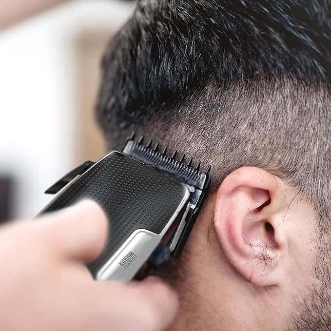Chargeworx Groom Essentials 10-Piece Hair Clippers for Men – Professional Hair Cutting Kit with Beard & Body Trimmer, Mustache Grooming Tool, 4 Guide Combs, Corded Clippers for Home or Barber Use