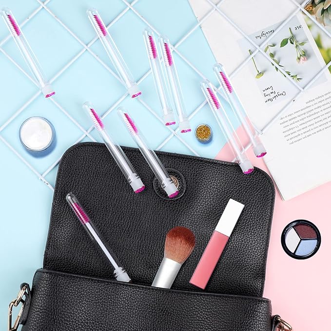 Dming 20pcs Lash brush tube Mascara spoolie Lash tubes Mascara wand tube Makeup diamond brushscale d pink
