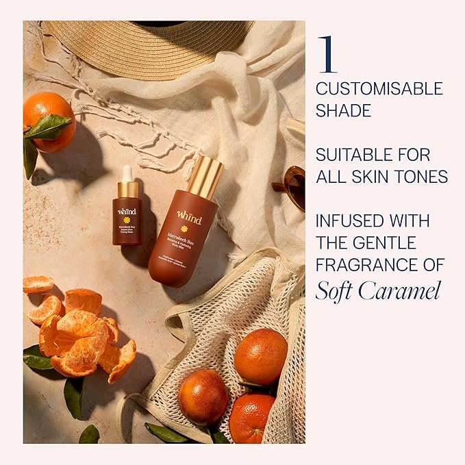 Whind Marrakech Sun Face & Body Glow Duo – Tinting Drops + Body Bronzing Mist Set - Natural, Sun-Kissed Glow – Lightweight, Buildable Color for Face & Body