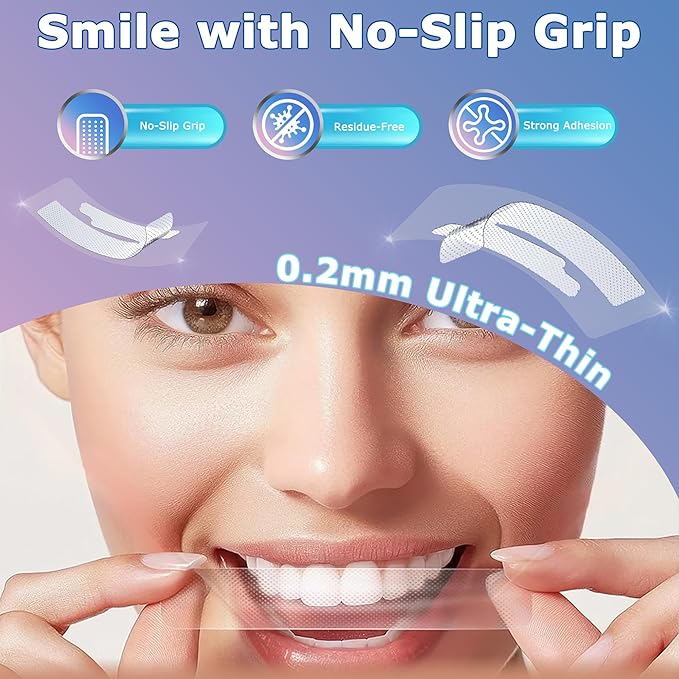 Premium Teeth Whitening Strips, Comfortable Ultra-Thin, No-Residue, Non-Slip, Enamel-Safe, Professional Dentist-Formula for 3X Faster Whitening & Tough Stains Remove | Travel-Friendly