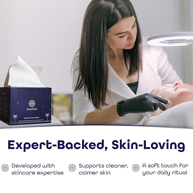 Disposable Face Towels XL – Ultra Soft, Clean, Odor-Free Dry Towelettes for Skincare & Makeup Removal Wipes, Plant-Based, Gentle for Sensitive Skin, 50 Count
