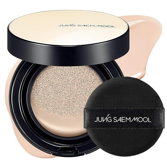 JUNG SAEM MOOL Essential Skin Nuder Cushion | Natural Finish, Buildable Coverage Cushion Foundation by Korean Makeup Artist (Refill Not Included, 0.49 Fl Oz), 17C Fair Pink