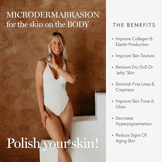 Luxene Beauty FIRMAGLOW® - For The Body - Microdermabrasion Device - Home Skin Care Tool for Anti-Aging, Skin Tightening, and Exfoliation - Diamond Surface - Spa Quality - All Skin Types