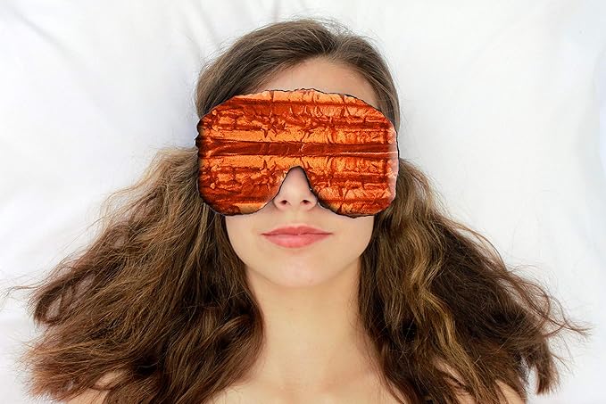 Candi Andi Handmade Weighted Sleep Eye Mask Yoga Pillow - Flax Seed Fill - Lavender Scented - Copper - TEMFL-CP