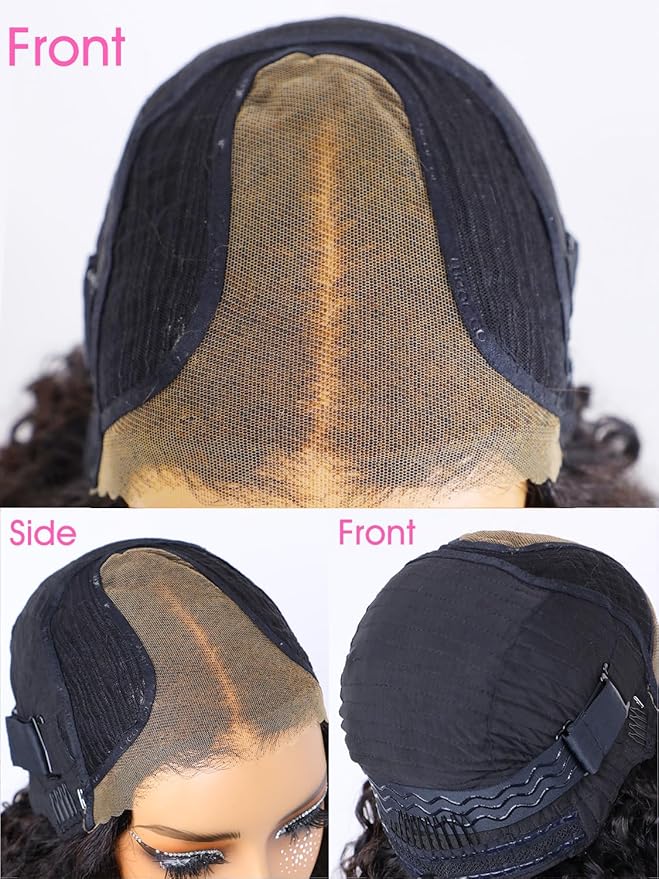 ORIGINAL QUEEN Burmese Curly Wear and Go Glueless Wig Human Hair Curly Texture with Finger Coil Ends Upgrade 9X6 T Part Pre Cut Lace Flip Over Beginner Friendly with Drawstring 180% Density 28 Inch