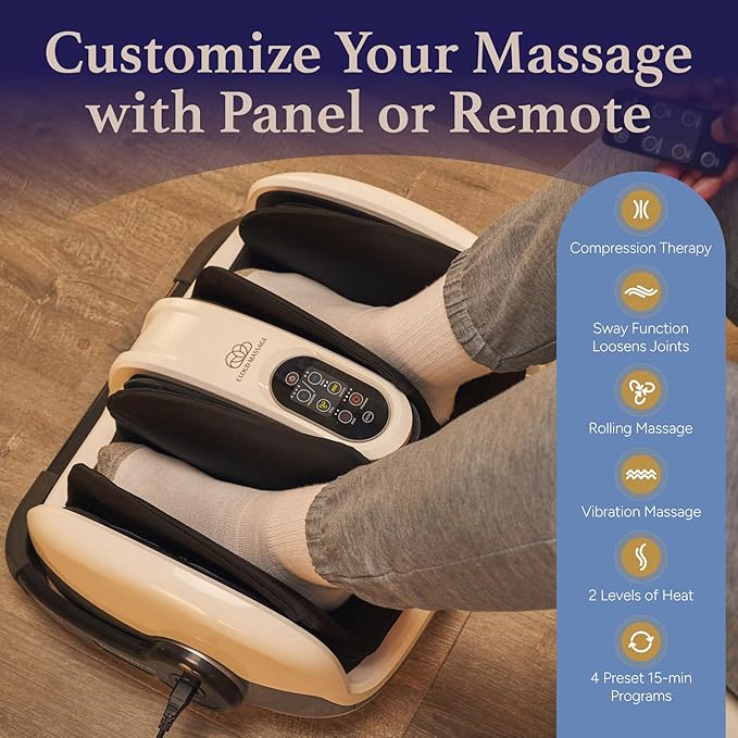 Cloud Massage Shiatsu Foot Massager with Heat – Deep Kneading for Pain Relief – Perfect for Father’s Day, Circulation & Relaxation – Ideal for Plantar Fasciitis, Neuropathy & Arthritis