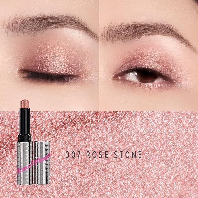 Illumina Jelly Eyeshadow Stick, 007 Rose Stone -Neutral Rose, High-Impact Sparkle Finish, Cream Texture with Cooling Feel, Long-Lasting Crease-Proof Smudge-Proof Eye Shine, Easy Application
