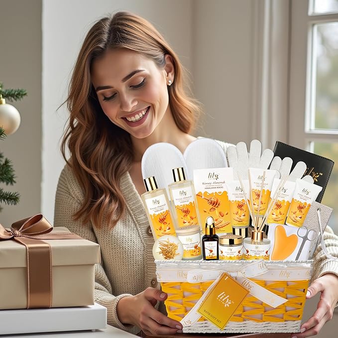 Valentines Day Gifts for Women - 21Piece Luxury Bath and Body Gift Basket Set for Women Men Spa Gift Baskets Set Self Care Gift | Mothers Day Birthday Gifts Christmas Gift Sets for Her & Him