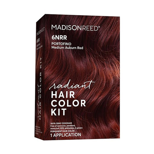 Madison Reed Radiant Hair Color Kit - 6NRR Medium Auburn Red (Portofino Red), Dimensional Gray Hair Blending Permanent Hair Dye, PPD-Free & Ammonia-Free, 1 Pack
