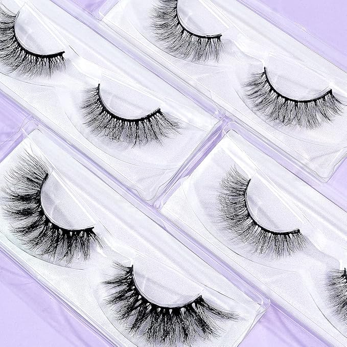 MAGEFY 20 Pairs 4 Styles Eyelashes, 7mm-18mm Lashes Natural Look to Dramatic False Eyelashes with Portable Boxes,Style-1