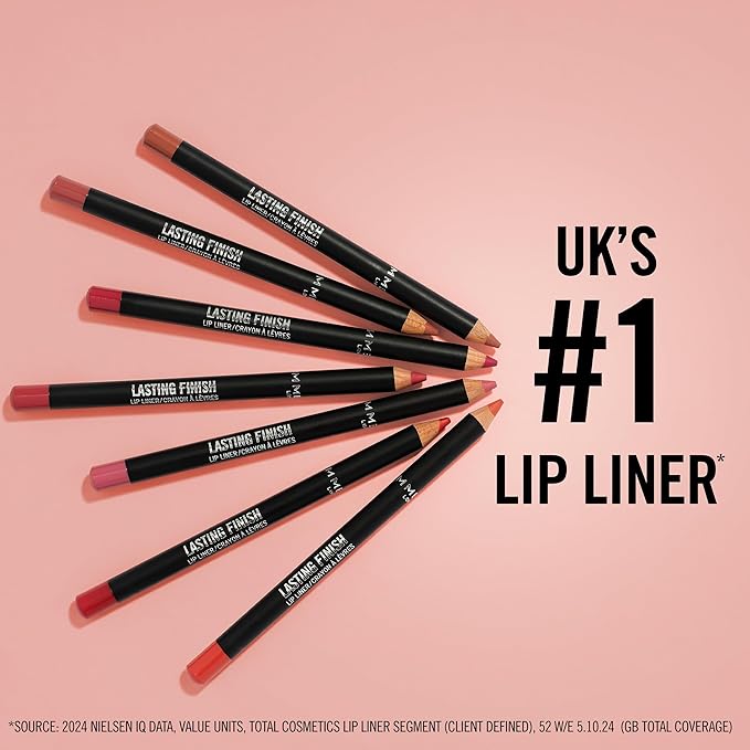 Rimmel Lasting Finish 8HR Soft Lip Liner Pencil - Vibrant, Blendable Formula to Lock Lipstick in Place for 8 Hours - 725 Tiramisu, .04oz