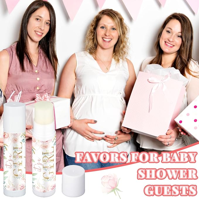 50 Pack Floral Baby Shower Lip Gifts