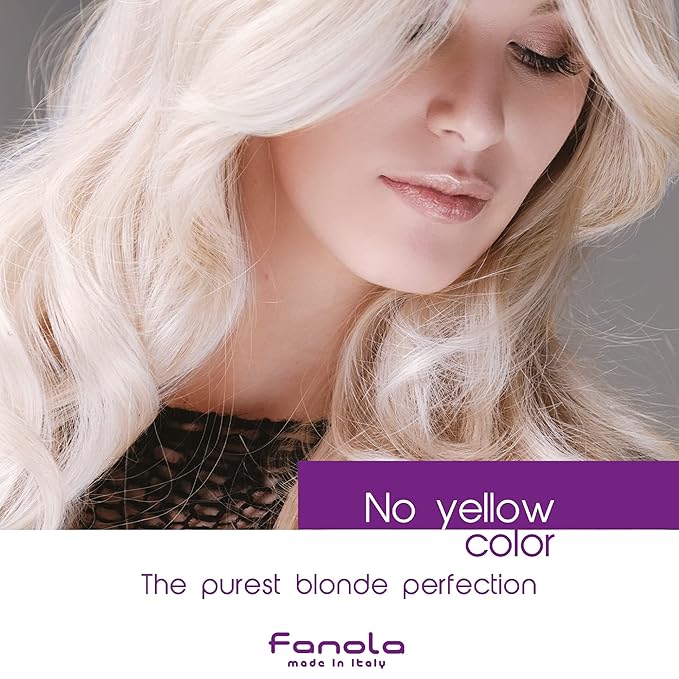 Fanola No Yellow Shampoo & Nutri Care Restructuring Conditioner 33.8 oz / 2pk - Anti Brass Depositing Purple Shampoo Toner for Blonde Hair,Damaged Hair