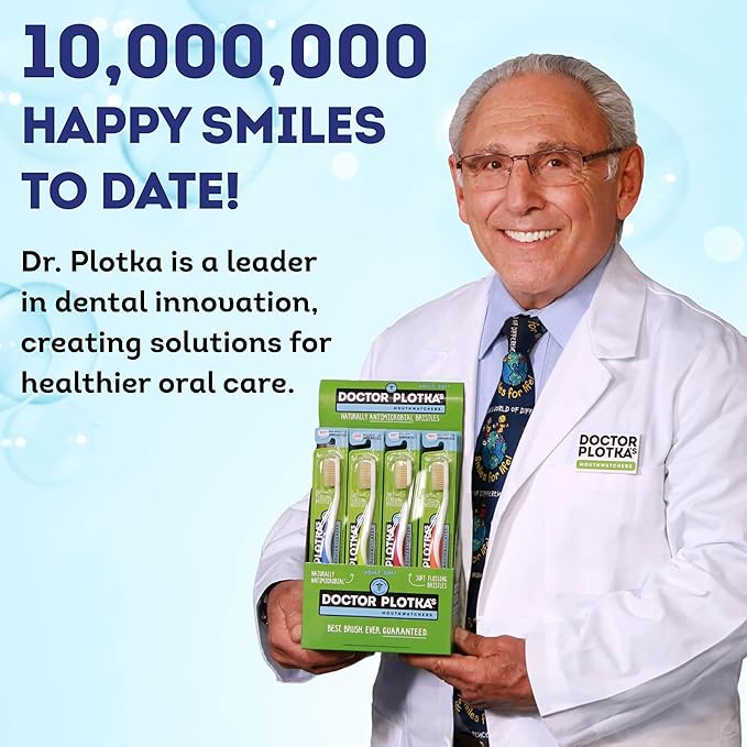 MOUTHWATCHERS Soft Kids Toothbrush, 2 Manual Flossing Toothbrushes and 2 Strawberry, Organic, SLS Free, Fluoride Free Toothpastes, 3 oz, Gift Set, by Dr. Plotka's