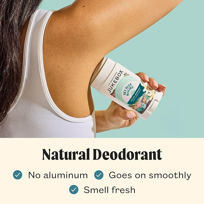 JUKEBOX Natural Deodorant for Women–Sky Blue Malibu & Island in the Sun Scents, Multi Pack-Aluminum-Free, No Baking Soda, No Harsh Chemicals, Odor Blocking Technology-a Dr. Squatch Brand-2.65oz,2 Pack