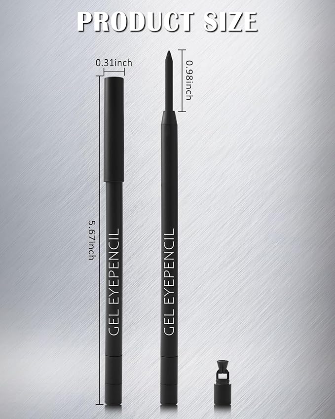 Chocolate Brown Waterproof Gel Eyeliner, Highly Pigmented Long-lasting Matte Cream Waterline Eyeliner Pencil, Retractable Eye Liner Pen Built in Sharpener for Women Sensitive Eyes, Christmas Makeup-04