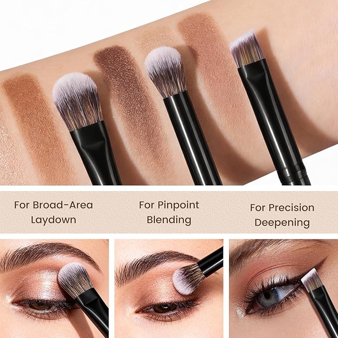 NEONIQ 14 PCS Professional Makeup Brushes, Makeup Brush Set, Foundation Powder Blending Concealer Eyeshadows Blush Cosmetics Brushes,Versatile Face Make Up Tools For Liquid, Cream, Loose(White)