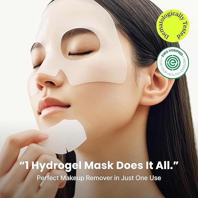 PO:DL Hyaluronic Hydrogel Mask with Collagen Niacinamide | Elasticity Wrinkle Improvement Pore Care Glow Skin| Overnight Soothing Deep Hydration Spa Facial Mask | Korean Skin Care 1.48oz x 4ea