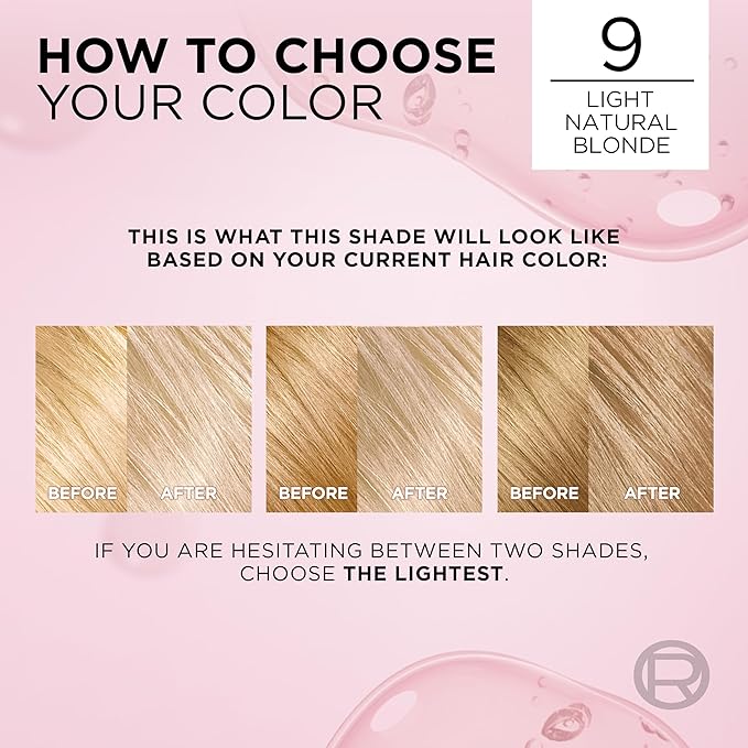 L'Oreal Paris Excellence Crème Permanent Hair Dye, Triple Care Hair Color with Hyaluronic Acid for 100% Gray Coverage, 9 Light Natural Blonde, 1 Kit (Packaging May Vary)