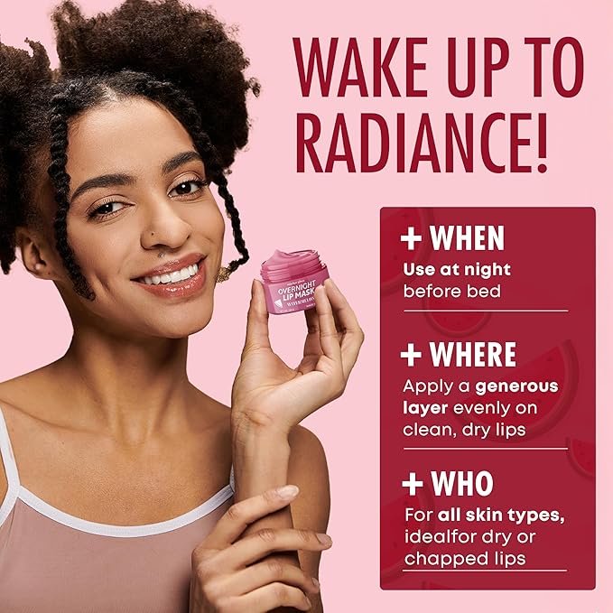 Sundae Glow Lip Mask with Watermelon – Overnight Lip Repair, Intense Hydration & Smoothing – Dermatologist Tested, Korean Skin Care – 95% Natural, Clean Beauty, Cruelty-Free – 1 Pack