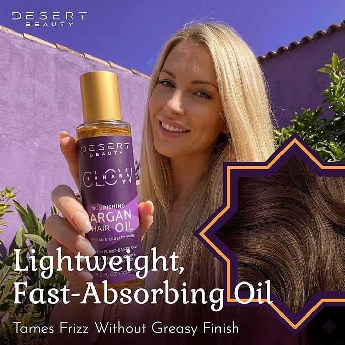 Argan Oil, 4 oz, Hair Oil Treatment for Dry Damaged Hair, Leave-in Conditioner, Hydrating, Strengthens, Natural, Cruelty Free (2 Pack)