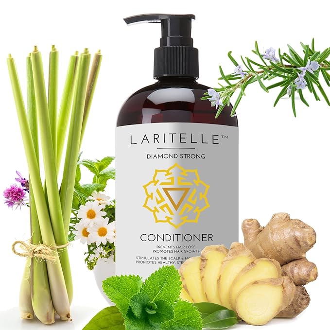 Laritelle Organic Conditioner – Diamond Strong – 16 oz – Organic Hair Conditioner for Hair Loss Prevention & Growth – Strengthens, Softens & Nourishes – Made in USA