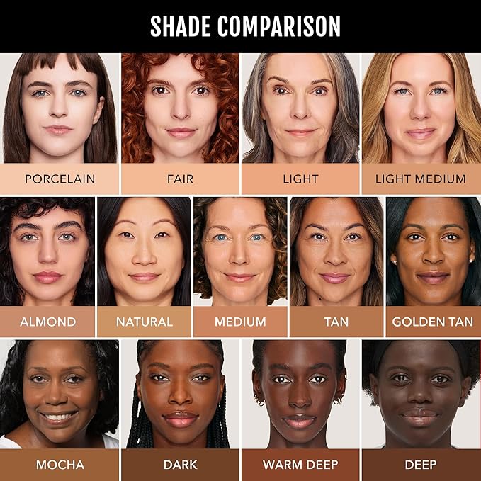 No Makeup Makeup Foundation + Brush Duo, Cream-Balm Formula Conceals, Corrects and Camouflages with Skin-Tone Adaptive Flexshade Technology, Buildable, Long-Lasting, Cruelty-Free, Vegan, Porcelain