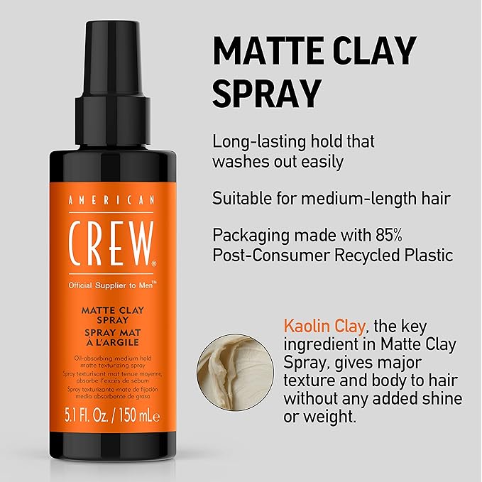 American Crew Matte Clay Spray 5.1 Fl Oz (Pack of 2)