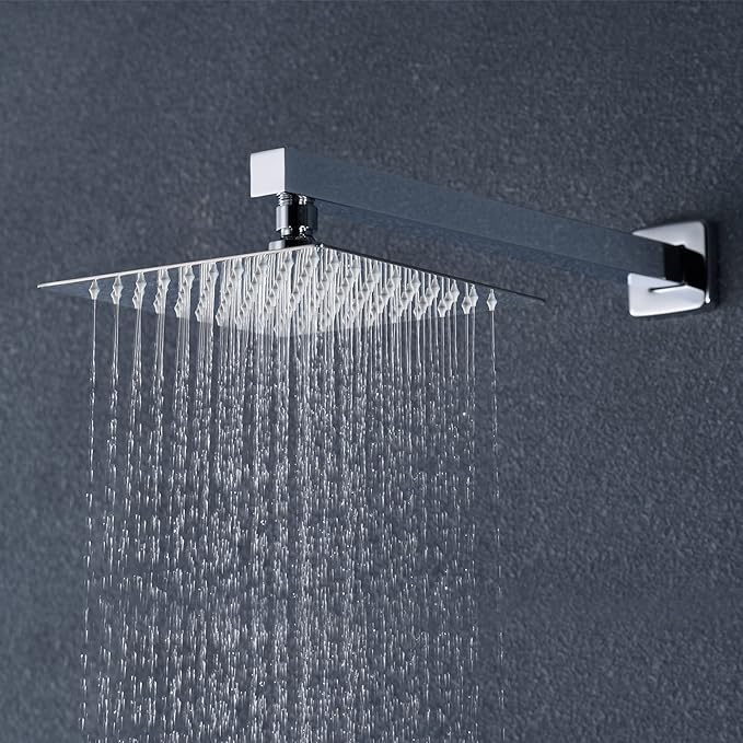 SUMERAIN Rainfall Shower System with Handheld Shower Head, Pressure Balancing Shower Mixer Valve Chrome Finish