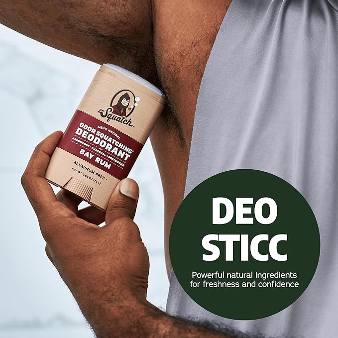 Dr. Squatch Natural Men’s Deodorant – Aluminum Free Natural Deodorant Men with Charcoal & Postbiotics for 72-Hour Odor Protection – Summer Citrus + Cool Fresh Aloe, 2.65oz Stick (2-Pack)