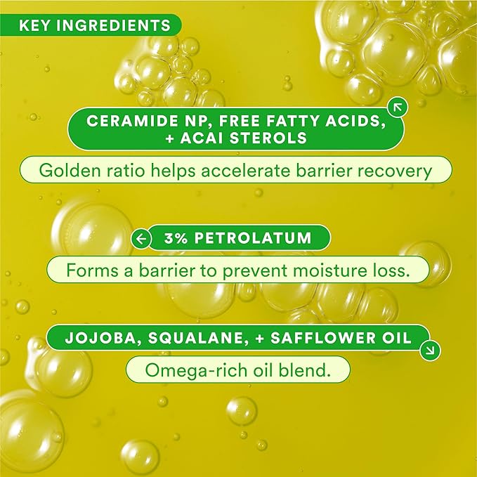 Experiment Buffer Jelly Intensive Barrier Treatment Oil - Ceramide, Squalane, & Panthenol - Hydrating, Soothing, & Strengthening, 1.0 FL OZ - Squalane Oil for Face, Vegan Formula for Dry Skin Types