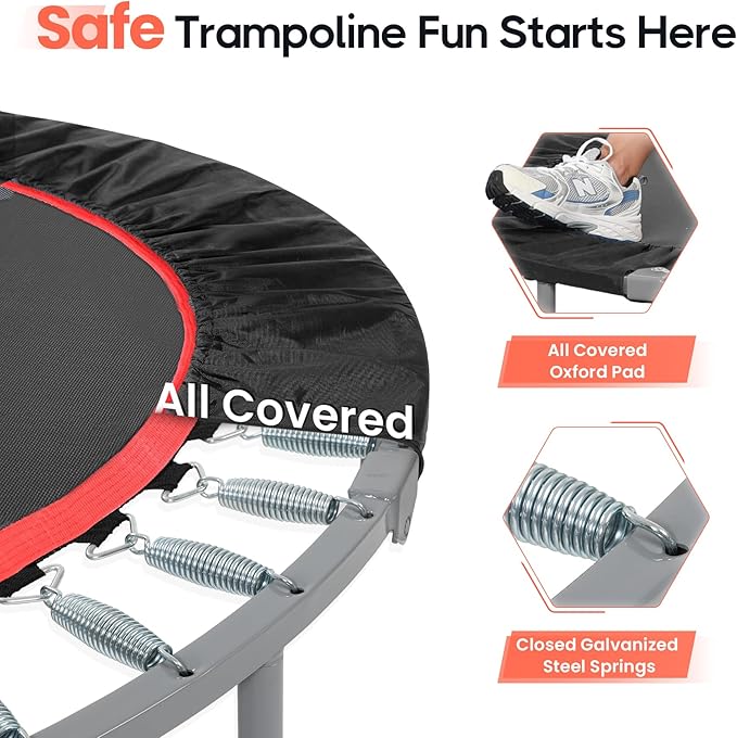 BCAN 40/48" Foldable Mini Trampoline Max Load 330lbs/440lbs