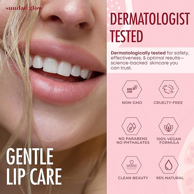 Sundae Glow Lip Mask with Watermelon – Overnight Lip Repair, Intense Hydration & Smoothing – Dermatologist Tested, Korean Skin Care – 95% Natural, Clean Beauty, Cruelty-Free – 1 Pack