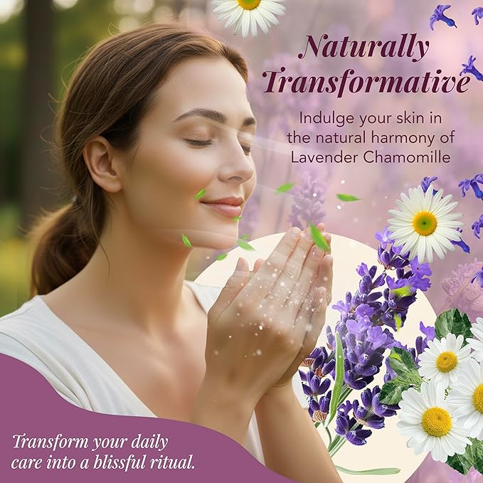 Saavy Naturals Body Cream Clean,Plant Based Ingredients - Made in USA Lavender Chamomile Body Lotion Absorbent Shea Butter Thick and Creamy, Naturally Scented Body Lotion for Dry Skin, 8.5 Oz.