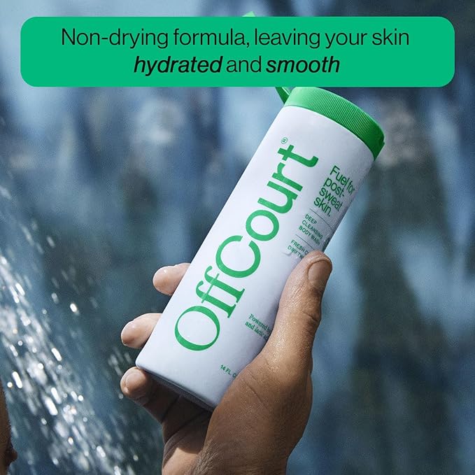 OffCourt Sulfate-Free Body Wash for Men & Women - Non-Drying Exfoliator with Glycolic & Lactic Acids Leaves Skin Fresh & Smooth with Fresh Citrus and Driftwood Scent, 3.4 Fl. Oz (Pack of 1)