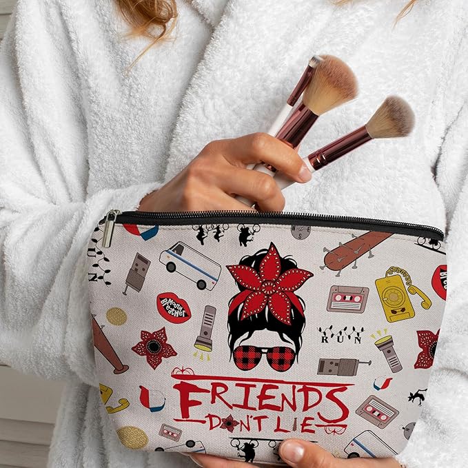 CLHHM Friends TV Show Merchandise Makeup Bag Friendship Show Gifts for Women Travel Toiletry Cosmetic Bag Christmas Birthday Graduation Gifts for Her Friends Fans Sister