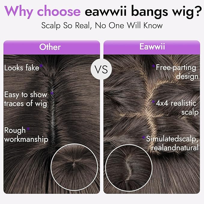 Long Beige Brown Wig with Bangs - Dark Root to Mauve Pink Ombre,4x4 Realistic Scalp,Free Parting,Layered Hairstyle Synthetic Heat Resistant for Daily Party Use 26 inch