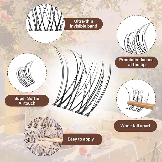 JMS&JMS 3D RRTZ Lash Extension Kit Lash Clusters Easy to Apply at Home Easy to Apply at Home(Flora,8-18mix)