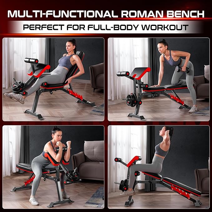 BODYRHYTHM Multifunctional Weight Bench with Leg Extension and
