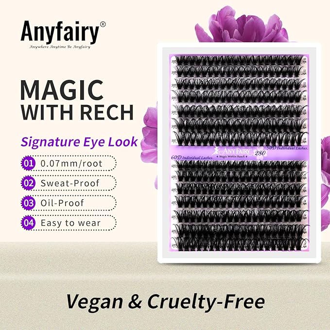 Lash Clusters Wispy Eyelash Clusters 280pcs 10-18mm Cluster Eyelash Extensions 50D 60D Individual Lashes for Self Application （Sylph 50D&60D, 0.07D）