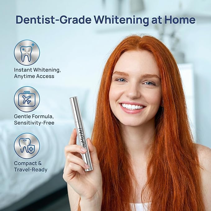 Jumu’ah Teeth Whitening Pen, Enamel Safe - NO Sensitivity - Oral Care Teeth Whitener Pen, Vegan & Gentle on Teeth Professional Stain Removal (Pack of 3)
