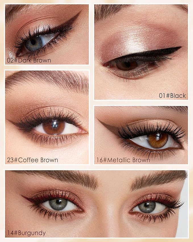 10 Pcs Gel Eyeliner Pencil Set, Black Brown Burgundy Waterline Waterproof Eye Liner, Eyeshadow Stick for Women, Cream Long Lasting Smudge Proof Eyeliner Pen Pack, Matte Makeup Pen with Sharpener-Set B