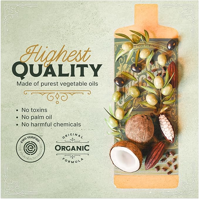 Carolina Unscented Bulk Castile Soap Liquid – Organic Body Wash With High Olive Oil Content – Bulk Size Castile Liquid Soap EWG Verified 5 Gallon