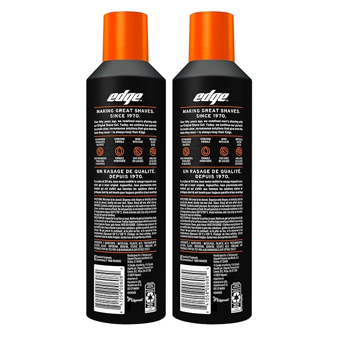 Edge Shaving Gel for Men, 9.5oz, 2 Pack Mens Shave Gel with Aloe, Mens Shaving Cream Sensitive Skin Shave Gel - Moisturizes, Protects, and Soothes