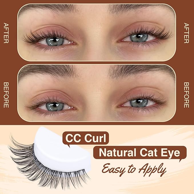 Cat Eye Lash Extension Kit Natural DIY Eyelash Extension Kit Wispy Lash Clusters Kit Individual Lashes with Lash Bond and Seal and Eyelash Clusters Tweezers by TOOCHUNAG
