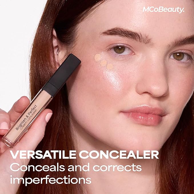 MCoBeauty - Brighten & Perfect Cream Concealer - 2.5 Light Natural - Hydrating Corrector Medium Coverage Blemish & Under Eye Concealer - With Vitamin E, Hyaluronic Acid & Aloe Vera