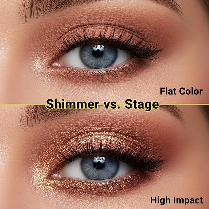 Coral Copper Shimmer Liquid Eyeshadow, Longwear Waterproof Eye Shadow Cream, Buildable Highly Pigmented Blendable Eye Makeup, Vegan Cruelty-Free Paraben-Free for Older Women Stage makeup 04#
