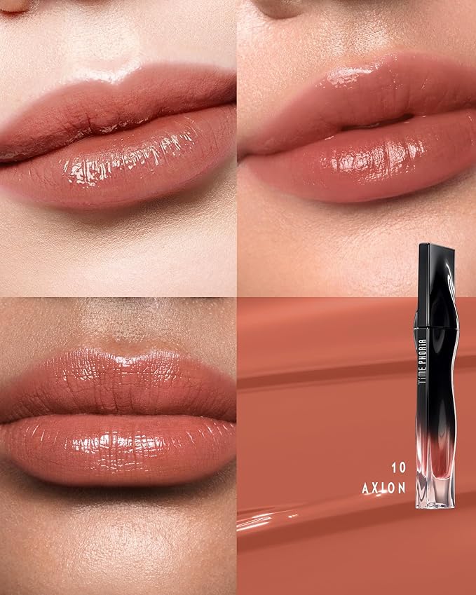 Stellar Dust Lip Stain 10, Transfer-Proof & Smudge-Proof Lip Gloss, Nude Brown Tinted Glossy Finish, High-Pigment Vibrant Color, Hydrating Lightweight Long-Lasting Lip Makeup for Women