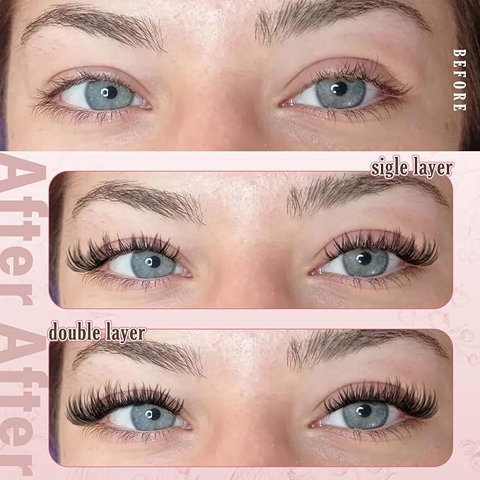 Lash Clusters Wispy Lashes Clusters Like Eyelashes Extension in Salon Natural DIY Cluster Eyelash Extensions for 5-7 days 9-16mm D Curl Fluffy DIY Individual Lashes (192pcs D Curl)